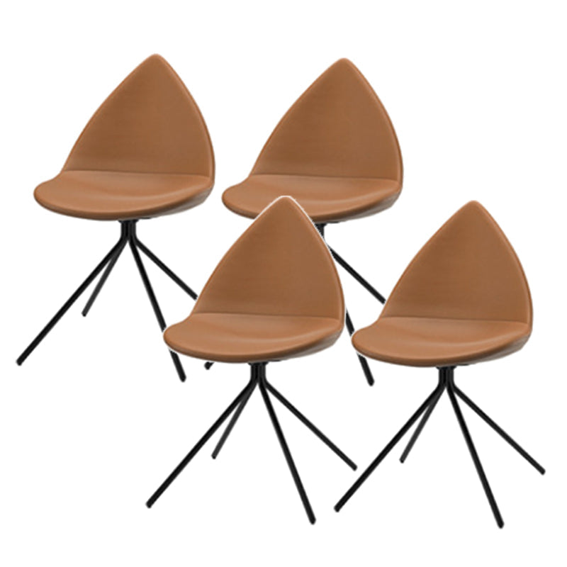 Contemporary Dining Room Chair Upholstered Side Dining Chairs Brown 4 Piece Set Clearhalo 'Dining Chairs' 'Dining Tables & Seating' 'dining_chair' 'furn' 'furn_dining_chair' 'Furniture' 'Kitchen & Dining Furniture' 6104189