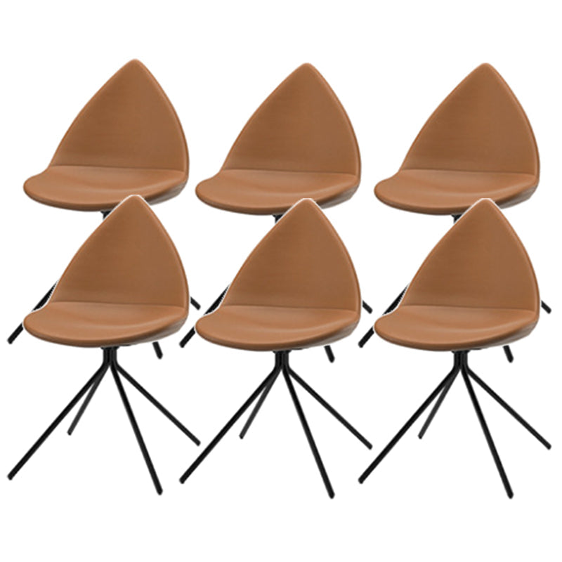 Contemporary Dining Room Chair Upholstered Side Dining Chairs Brown 6 Piece Set Clearhalo 'Dining Chairs' 'Dining Tables & Seating' 'dining_chair' 'furn' 'furn_dining_chair' 'Furniture' 'Kitchen & Dining Furniture' 6104190