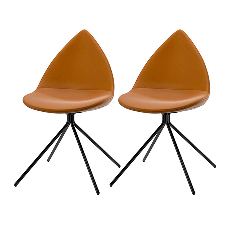 Contemporary Dining Room Chair Upholstered Side Dining Chairs Orange 2 Piece Set Clearhalo 'Dining Chairs' 'Dining Tables & Seating' 'dining_chair' 'furn' 'furn_dining_chair' 'Furniture' 'Kitchen & Dining Furniture' 6104192