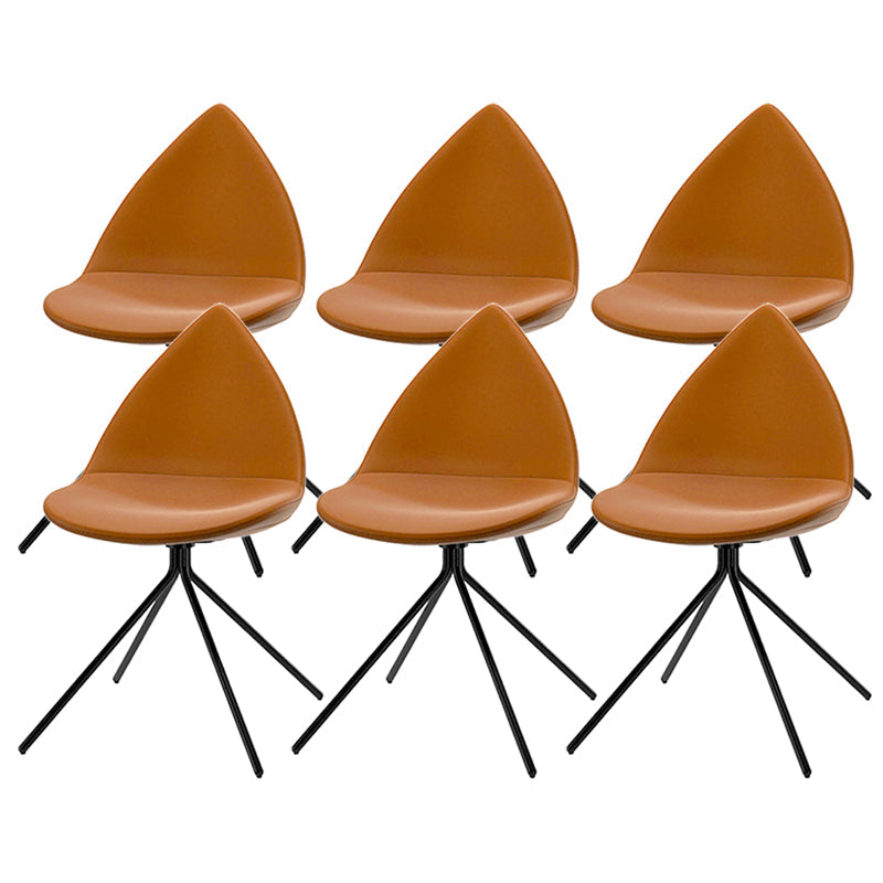 Contemporary Dining Room Chair Upholstered Side Dining Chairs Orange 6 Piece Set Clearhalo 'Dining Chairs' 'Dining Tables & Seating' 'dining_chair' 'furn' 'furn_dining_chair' 'Furniture' 'Kitchen & Dining Furniture' 6104194