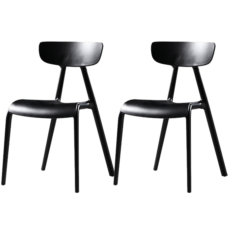 Nordic Open Back Side Chair Plastic Indoor Armless Chair for Dining Room Black 2 Piece Set Clearhalo 'Dining Chairs' 'Dining Tables & Seating' 'dining_chair' 'furn' 'furn_dining_chair' 'Furniture' 'Kitchen & Dining Furniture' 6104230