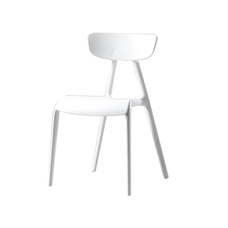Nordic Open Back Side Chair Plastic Indoor Armless Chair for Dining Room White 1 Piece Clearhalo 'Dining Chairs' 'Dining Tables & Seating' 'dining_chair' 'furn' 'furn_dining_chair' 'Furniture' 'Kitchen & Dining Furniture' 6104238