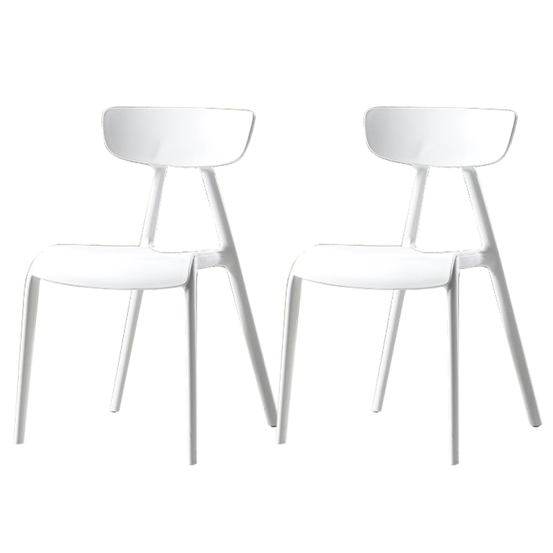 Nordic Open Back Side Chair Plastic Indoor Armless Chair for Dining Room White 2 Piece Set Clearhalo 'Dining Chairs' 'Dining Tables & Seating' 'dining_chair' 'furn' 'furn_dining_chair' 'Furniture' 'Kitchen & Dining Furniture' 6104241
