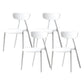 Nordic Open Back Side Chair Plastic Indoor Armless Chair for Dining Room White 4 Piece Set Clearhalo 'Dining Chairs' 'Dining Tables & Seating' 'dining_chair' 'furn' 'furn_dining_chair' 'Furniture' 'Kitchen & Dining Furniture' 6104242