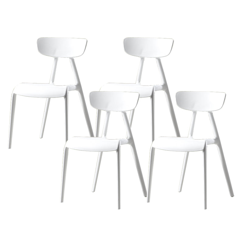Nordic Open Back Side Chair Plastic Indoor Armless Chair for Dining Room White 4 Piece Set Clearhalo 'Dining Chairs' 'Dining Tables & Seating' 'dining_chair' 'furn' 'furn_dining_chair' 'Furniture' 'Kitchen & Dining Furniture' 6104242