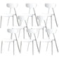 Nordic Open Back Side Chair Plastic Indoor Armless Chair for Dining Room White 8 Piece Set Clearhalo 'Dining Chairs' 'Dining Tables & Seating' 'dining_chair' 'furn' 'furn_dining_chair' 'Furniture' 'Kitchen & Dining Furniture' 6104246