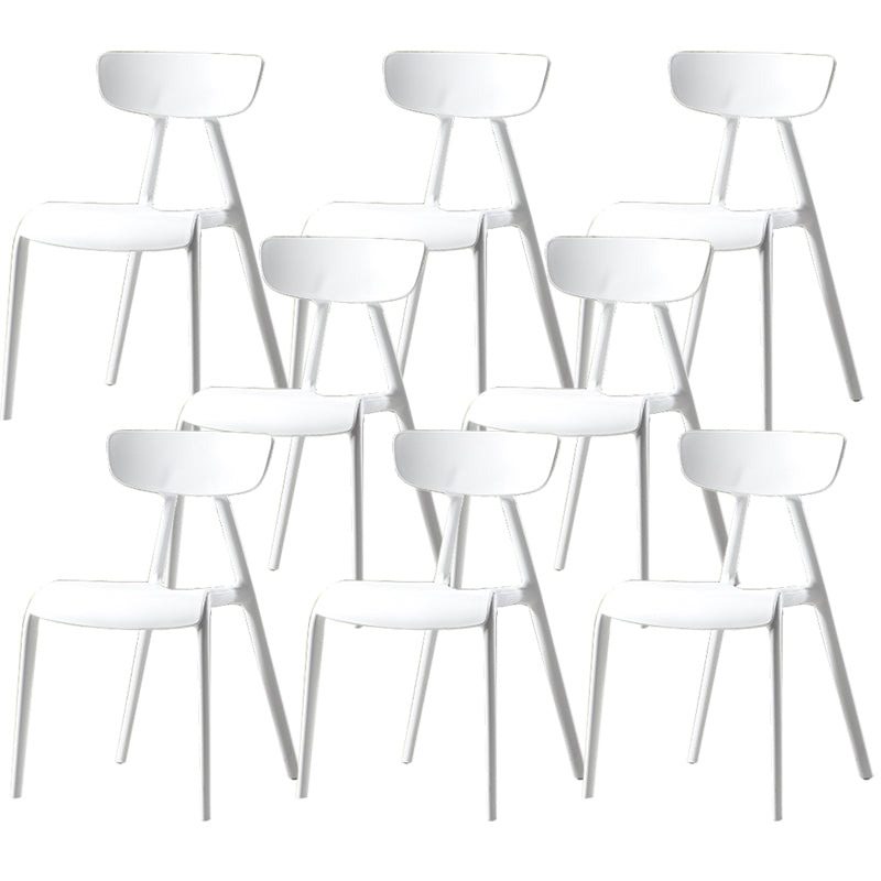 Nordic Open Back Side Chair Plastic Indoor Armless Chair for Dining Room White 8 Piece Set Clearhalo 'Dining Chairs' 'Dining Tables & Seating' 'dining_chair' 'furn' 'furn_dining_chair' 'Furniture' 'Kitchen & Dining Furniture' 6104246