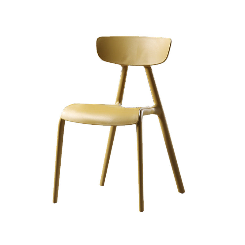 Nordic Open Back Side Chair Plastic Indoor Armless Chair for Dining Room Yellow 1 Piece Clearhalo 'Dining Chairs' 'Dining Tables & Seating' 'dining_chair' 'furn' 'furn_dining_chair' 'Furniture' 'Kitchen & Dining Furniture' 6104249