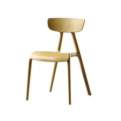 Nordic Open Back Side Chair Plastic Indoor Armless Chair for Dining Room Yellow 1 Piece Clearhalo 'Dining Chairs' 'Dining Tables & Seating' 'dining_chair' 'furn' 'furn_dining_chair' 'Furniture' 'Kitchen & Dining Furniture' 6104249