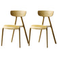 Nordic Open Back Side Chair Plastic Indoor Armless Chair for Dining Room Yellow 2 Piece Set Clearhalo 'Dining Chairs' 'Dining Tables & Seating' 'dining_chair' 'furn' 'furn_dining_chair' 'Furniture' 'Kitchen & Dining Furniture' 6104251