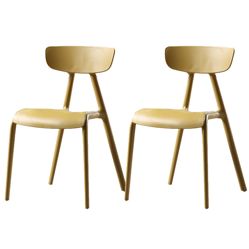 Nordic Open Back Side Chair Plastic Indoor Armless Chair for Dining Room Yellow 2 Piece Set Clearhalo 'Dining Chairs' 'Dining Tables & Seating' 'dining_chair' 'furn' 'furn_dining_chair' 'Furniture' 'Kitchen & Dining Furniture' 6104251