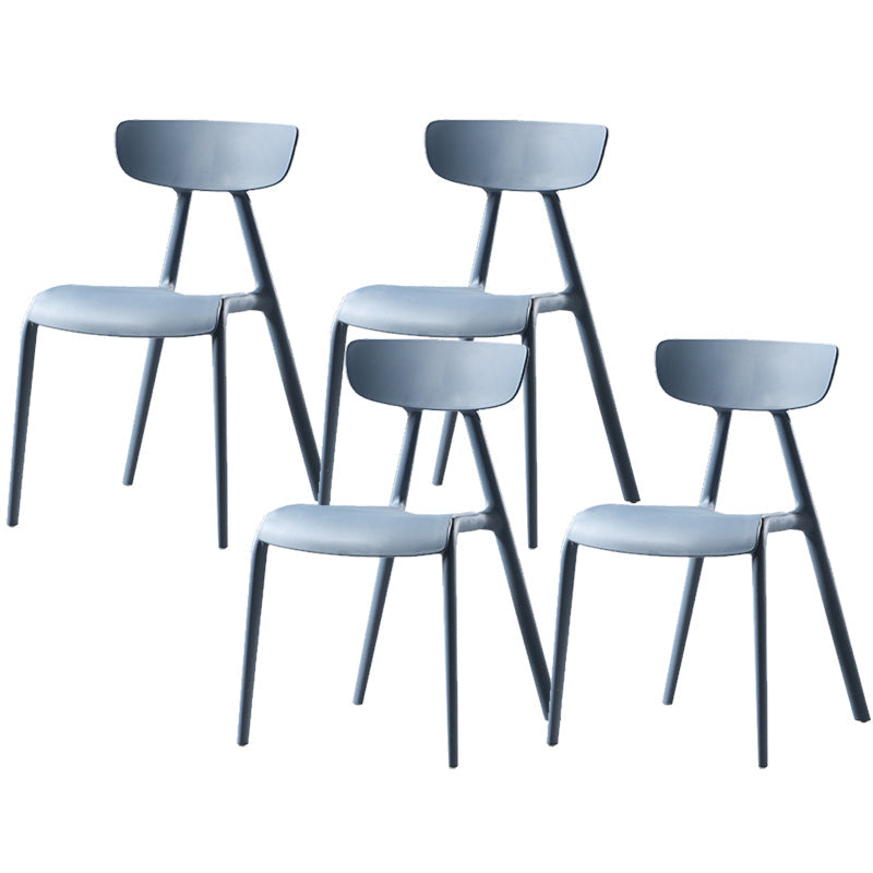 Nordic Open Back Side Chair Plastic Indoor Armless Chair for Dining Room Blue 4 Piece Set Clearhalo 'Dining Chairs' 'Dining Tables & Seating' 'dining_chair' 'furn' 'furn_dining_chair' 'Furniture' 'Kitchen & Dining Furniture' 6104259