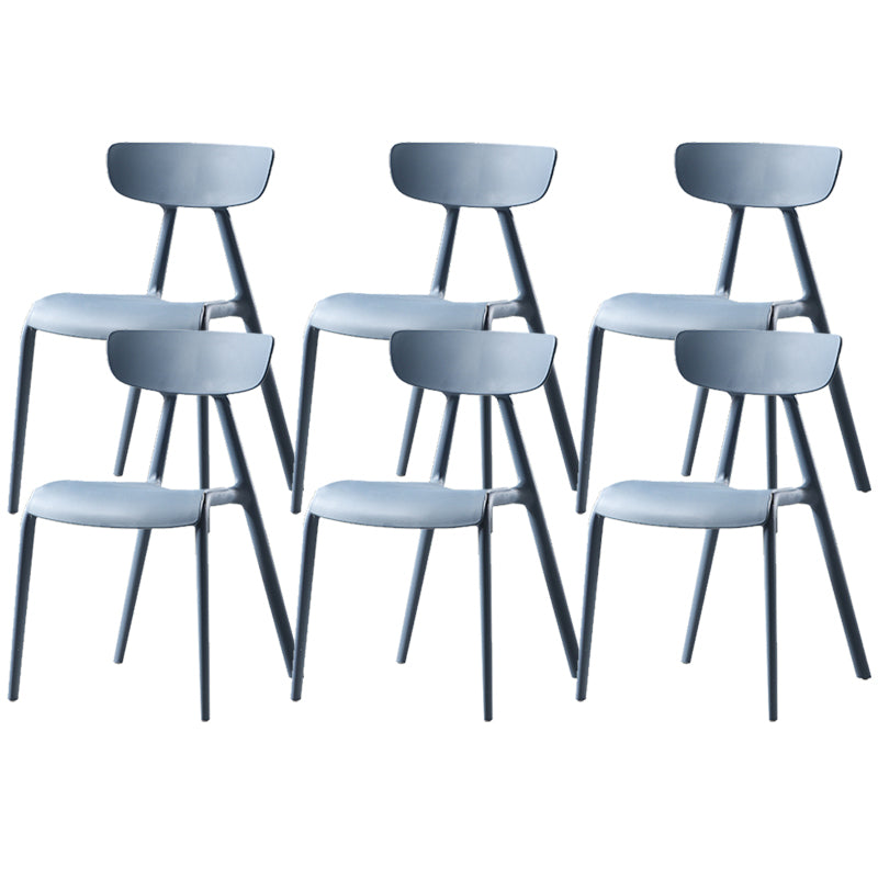 Nordic Open Back Side Chair Plastic Indoor Armless Chair for Dining Room Blue 6 Piece Set Clearhalo 'Dining Chairs' 'Dining Tables & Seating' 'dining_chair' 'furn' 'furn_dining_chair' 'Furniture' 'Kitchen & Dining Furniture' 6104260