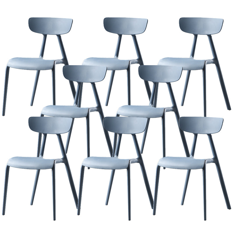 Nordic Open Back Side Chair Plastic Indoor Armless Chair for Dining Room Blue 8 Piece Set Clearhalo 'Dining Chairs' 'Dining Tables & Seating' 'dining_chair' 'furn' 'furn_dining_chair' 'Furniture' 'Kitchen & Dining Furniture' 6104261