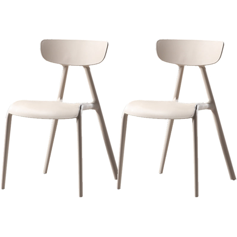 Nordic Open Back Side Chair Plastic Indoor Armless Chair for Dining Room Khaki 2 Piece Set Clearhalo 'Dining Chairs' 'Dining Tables & Seating' 'dining_chair' 'furn' 'furn_dining_chair' 'Furniture' 'Kitchen & Dining Furniture' 6104262
