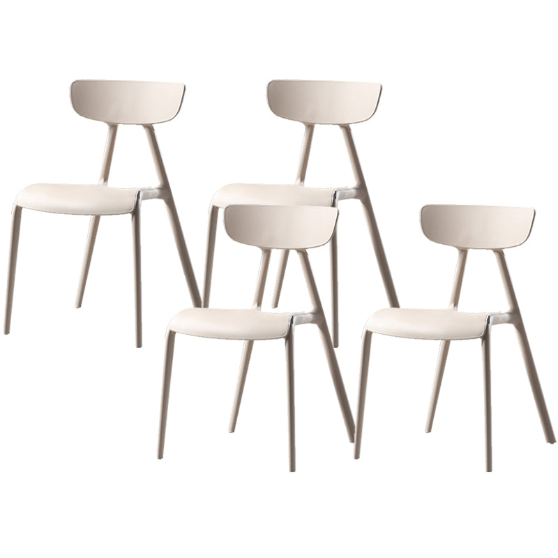 Nordic Open Back Side Chair Plastic Indoor Armless Chair for Dining Room Khaki 4 Piece Set Clearhalo 'Dining Chairs' 'Dining Tables & Seating' 'dining_chair' 'furn' 'furn_dining_chair' 'Furniture' 'Kitchen & Dining Furniture' 6104263