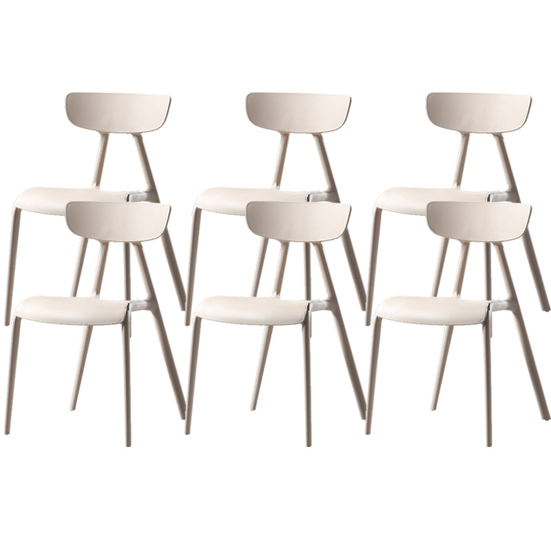 Nordic Open Back Side Chair Plastic Indoor Armless Chair for Dining Room Khaki 6 Piece Set Clearhalo 'Dining Chairs' 'Dining Tables & Seating' 'dining_chair' 'furn' 'furn_dining_chair' 'Furniture' 'Kitchen & Dining Furniture' 6104264