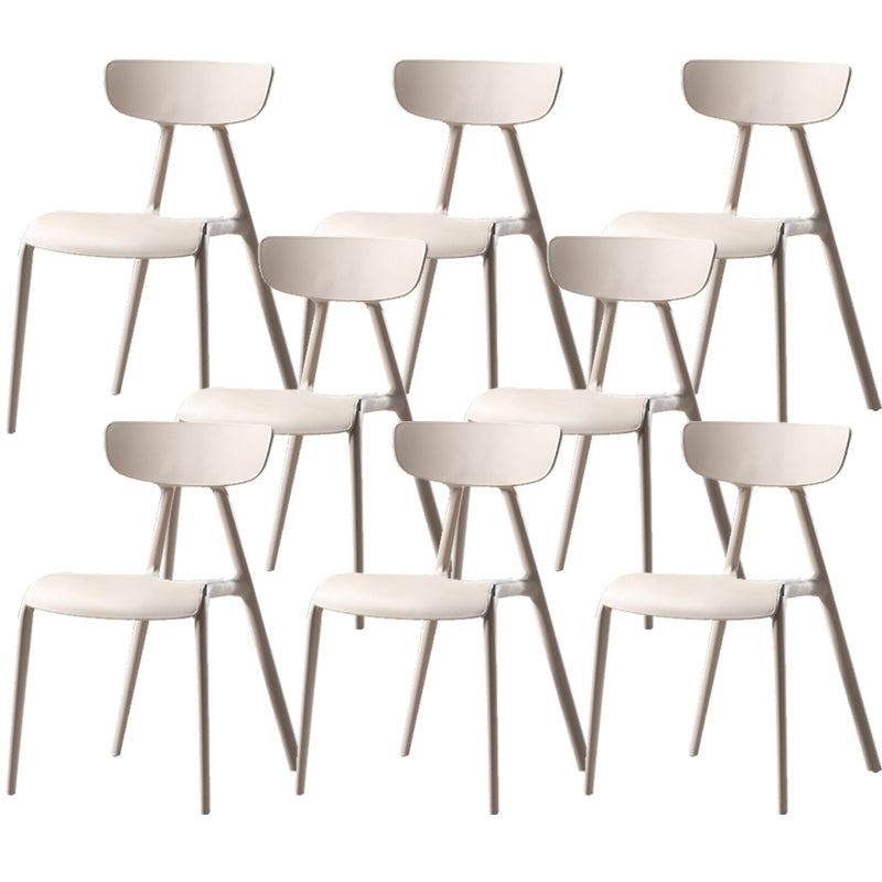 Nordic Open Back Side Chair Plastic Indoor Armless Chair for Dining Room Khaki 8 Piece Set Clearhalo 'Dining Chairs' 'Dining Tables & Seating' 'dining_chair' 'furn' 'furn_dining_chair' 'Furniture' 'Kitchen & Dining Furniture' 6104265
