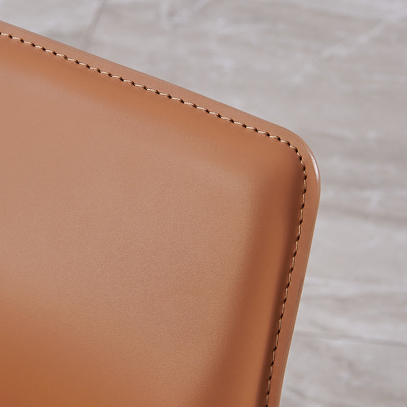 Sillas de comedor de brazo de cuero sintética y silla lateral gris oscuro