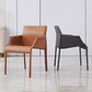 Sillas de comedor de brazo de cuero sintética y silla lateral gris oscuro