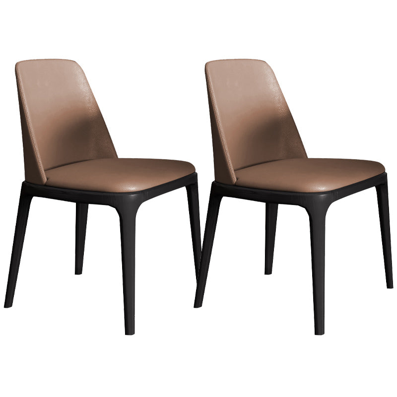 Industrial Dining Side Chair Upholstered Dining Accent Chair Black-Brown 2 Piece Set Clearhalo 'Dining Chairs' 'Dining Tables & Seating' 'dining_chair' 'furn' 'furn_dining_chair' 'Furniture' 'Kitchen & Dining Furniture' 6104289