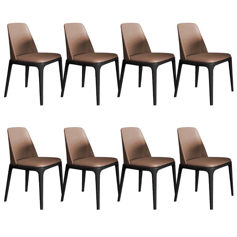 Industrial Dining Side Chair Upholstered Dining Accent Chair Black-Brown 8 Piece Set Clearhalo 'Dining Chairs' 'Dining Tables & Seating' 'dining_chair' 'furn' 'furn_dining_chair' 'Furniture' 'Kitchen & Dining Furniture' 6104294