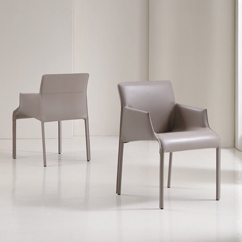 Contemporary Arm Dining Chairs Faux Leather Low Back Side Chair Clearhalo 'Dining Chairs' 'Dining Tables & Seating' 'dining_chair' 'furn' 'furn_dining_chair' 'Furniture' 'Kitchen & Dining Furniture' 6104307