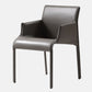 Contemporary Arm Dining Chairs Faux Leather Low Back Side Chair Dark Gray 1 Piece Clearhalo 'Dining Chairs' 'Dining Tables & Seating' 'dining_chair' 'furn' 'furn_dining_chair' 'Furniture' 'Kitchen & Dining Furniture' 6104308