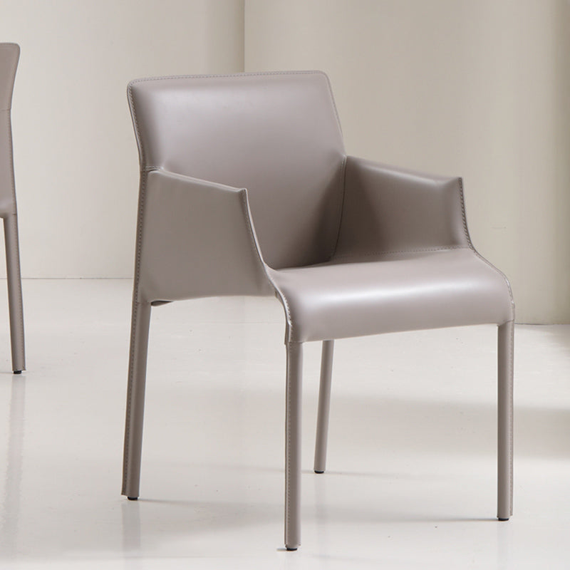 Contemporary Arm Dining Chairs Faux Leather Low Back Side Chair Clearhalo 'Dining Chairs' 'Dining Tables & Seating' 'dining_chair' 'furn' 'furn_dining_chair' 'Furniture' 'Kitchen & Dining Furniture' 6104310
