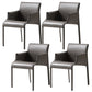 Contemporary Arm Dining Chairs Faux Leather Low Back Side Chair Dark Gray 4 Piece Set Clearhalo 'Dining Chairs' 'Dining Tables & Seating' 'dining_chair' 'furn' 'furn_dining_chair' 'Furniture' 'Kitchen & Dining Furniture' 6104312