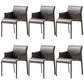 Contemporary Arm Dining Chairs Faux Leather Low Back Side Chair Dark Gray 6 Piece Set Clearhalo 'Dining Chairs' 'Dining Tables & Seating' 'dining_chair' 'furn' 'furn_dining_chair' 'Furniture' 'Kitchen & Dining Furniture' 6104313