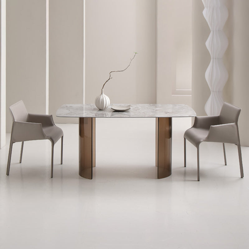 Contemporary Arm Dining Chairs Faux Leather Low Back Side Chair Clearhalo 'Dining Chairs' 'Dining Tables & Seating' 'dining_chair' 'furn' 'furn_dining_chair' 'Furniture' 'Kitchen & Dining Furniture' 6104314