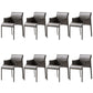 Contemporary Arm Dining Chairs Faux Leather Low Back Side Chair Dark Gray 8 Piece Set Clearhalo 'Dining Chairs' 'Dining Tables & Seating' 'dining_chair' 'furn' 'furn_dining_chair' 'Furniture' 'Kitchen & Dining Furniture' 6104316