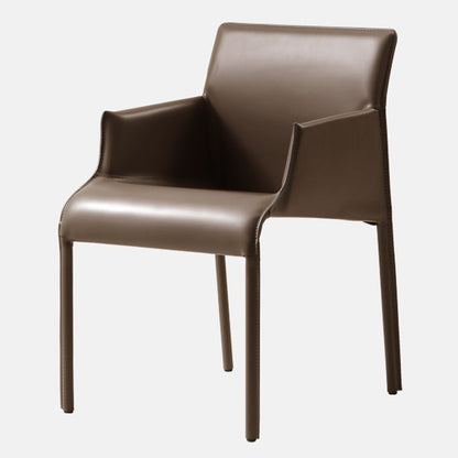 Contemporary Arm Dining Chairs Faux Leather Low Back Side Chair Coffee 1 Piece Clearhalo 'Dining Chairs' 'Dining Tables & Seating' 'dining_chair' 'furn' 'furn_dining_chair' 'Furniture' 'Kitchen & Dining Furniture' 6104318