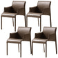 Contemporary Arm Dining Chairs Faux Leather Low Back Side Chair Coffee 4 Piece Set Clearhalo 'Dining Chairs' 'Dining Tables & Seating' 'dining_chair' 'furn' 'furn_dining_chair' 'Furniture' 'Kitchen & Dining Furniture' 6104322