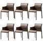 Contemporary Arm Dining Chairs Faux Leather Low Back Side Chair Coffee 6 Piece Set Clearhalo 'Dining Chairs' 'Dining Tables & Seating' 'dining_chair' 'furn' 'furn_dining_chair' 'Furniture' 'Kitchen & Dining Furniture' 6104324