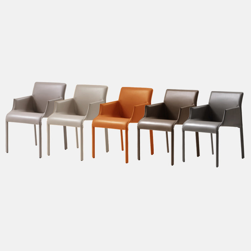 Contemporary Arm Dining Chairs Faux Leather Low Back Side Chair Clearhalo 'Dining Chairs' 'Dining Tables & Seating' 'dining_chair' 'furn' 'furn_dining_chair' 'Furniture' 'Kitchen & Dining Furniture' 6104326