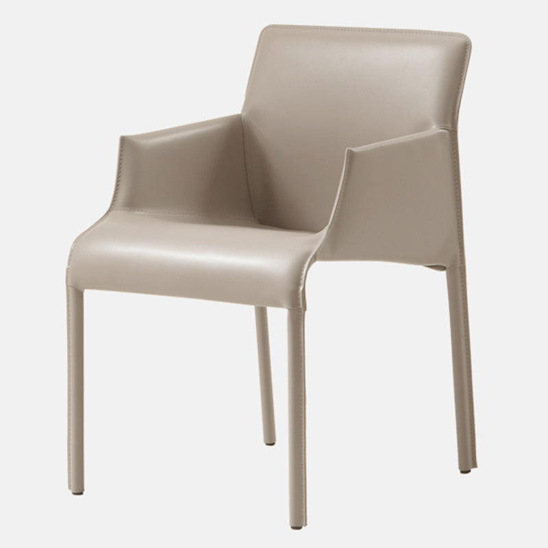 Contemporary Arm Dining Chairs Faux Leather Low Back Side Chair Beige 1 Piece Clearhalo 'Dining Chairs' 'Dining Tables & Seating' 'dining_chair' 'furn' 'furn_dining_chair' 'Furniture' 'Kitchen & Dining Furniture' 6104327