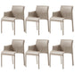 Contemporary Arm Dining Chairs Faux Leather Low Back Side Chair Beige 6 Piece Set Clearhalo 'Dining Chairs' 'Dining Tables & Seating' 'dining_chair' 'furn' 'furn_dining_chair' 'Furniture' 'Kitchen & Dining Furniture' 6104332