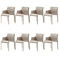 Contemporary Arm Dining Chairs Faux Leather Low Back Side Chair Beige 8 Piece Set Clearhalo 'Dining Chairs' 'Dining Tables & Seating' 'dining_chair' 'furn' 'furn_dining_chair' 'Furniture' 'Kitchen & Dining Furniture' 6104333