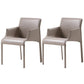 Contemporary Arm Dining Chairs Faux Leather Low Back Side Chair Cream Gray 2 Piece Set Clearhalo 'Dining Chairs' 'Dining Tables & Seating' 'dining_chair' 'furn' 'furn_dining_chair' 'Furniture' 'Kitchen & Dining Furniture' 6104335