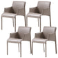 Contemporary Arm Dining Chairs Faux Leather Low Back Side Chair Cream Gray 4 Piece Set Clearhalo 'Dining Chairs' 'Dining Tables & Seating' 'dining_chair' 'furn' 'furn_dining_chair' 'Furniture' 'Kitchen & Dining Furniture' 6104336