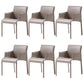 Contemporary Arm Dining Chairs Faux Leather Low Back Side Chair Cream Gray 6 Piece Set Clearhalo 'Dining Chairs' 'Dining Tables & Seating' 'dining_chair' 'furn' 'furn_dining_chair' 'Furniture' 'Kitchen & Dining Furniture' 6104337