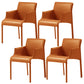 Contemporary Arm Dining Chairs Faux Leather Low Back Side Chair Orange 4 Piece Set Clearhalo 'Dining Chairs' 'Dining Tables & Seating' 'dining_chair' 'furn' 'furn_dining_chair' 'Furniture' 'Kitchen & Dining Furniture' 6104341