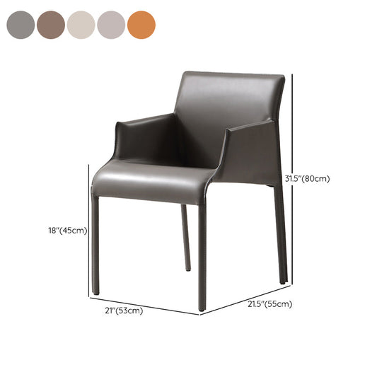 Contemporary Arm Dining Chairs Faux Leather Low Back Side Chair Clearhalo 'Dining Chairs' 'Dining Tables & Seating' 'dining_chair' 'furn' 'furn_dining_chair' 'Furniture' 'Kitchen & Dining Furniture' 6104344