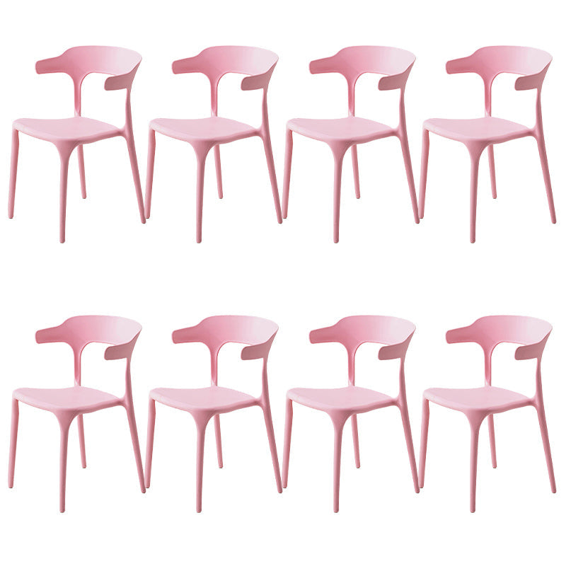 Sillas laterales de comedor de plástico apertura de comedor abierta