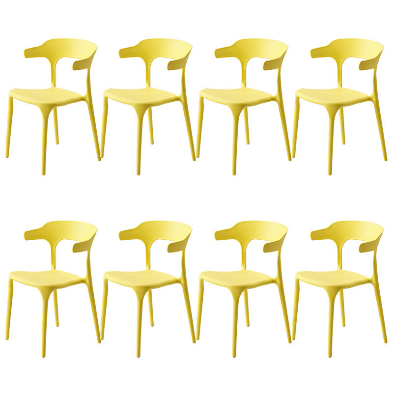 Sillas laterales de comedor de plástico apertura de comedor abierta