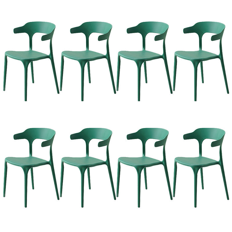 Sillas laterales de comedor de plástico apertura de comedor abierta