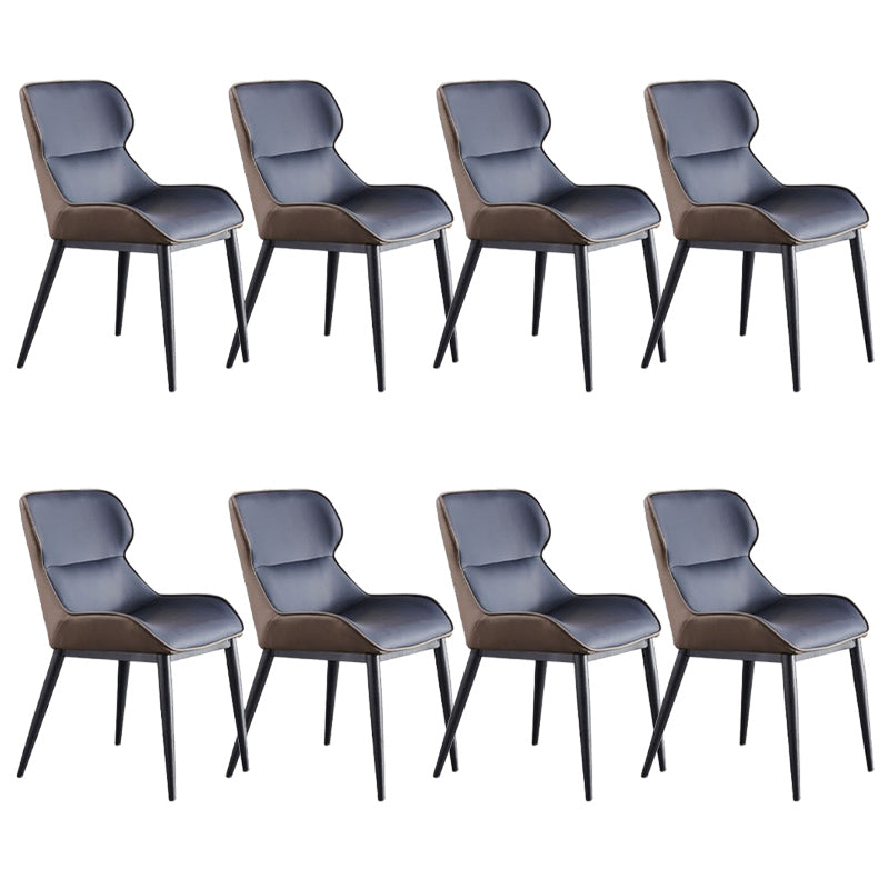 Industrial Dining Accent Chair Upholstered Side Chair for Home Gray-Blue 8 Piece Set Clearhalo 'Dining Chairs' 'Dining Tables & Seating' 'dining_chair' 'furn' 'furn_dining_chair' 'Furniture' 'Kitchen & Dining Furniture' 6104460
