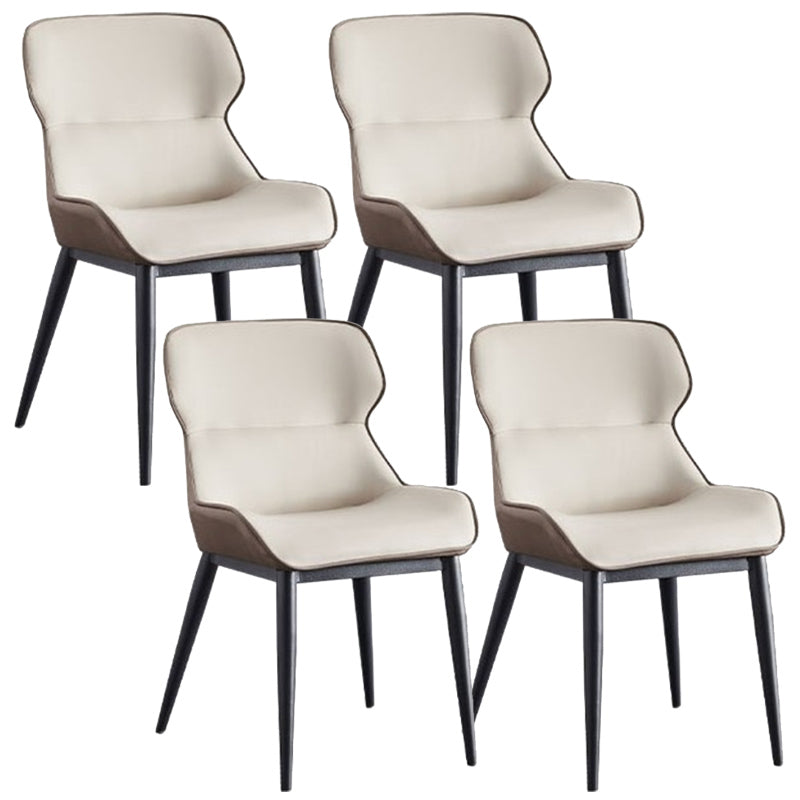 Industrial Dining Accent Chair Upholstered Side Chair for Home Gray-White 4 Piece Set Clearhalo 'Dining Chairs' 'Dining Tables & Seating' 'dining_chair' 'furn' 'furn_dining_chair' 'Furniture' 'Kitchen & Dining Furniture' 6104466